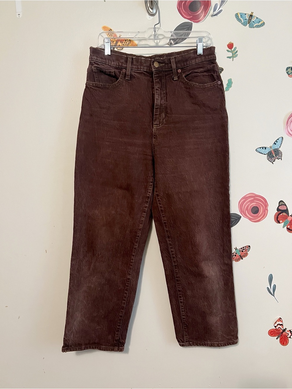 Universal Thread High-Rise Vintage Straight Jeans in Dark Brown 10